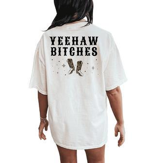 Wild West Western Wear Rodeo Yeehaw Cowgirl Country Music Women's Oversized Comfort T-Shirt Back Print | Mazezy