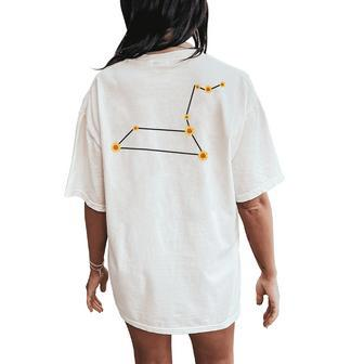 Zodiac Virgo Sunflower Constellation Sign Women's Oversized Comfort T-Shirt Back Print | Mazezy