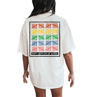 100 Days Smarter Elementary Teacher Student Cute T Women's Oversized Comfort T-Shirt Back Print | Mazezy