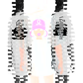 African American Black Breast Cancer Awareness Women's Oversized Comfort T-Shirt Back Print | Seseable CA