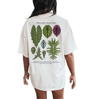 Alocasia Foliage Plants Aroid Lover Anthurium Women's Oversized Comfort T-Shirt Back Print | Mazezy
