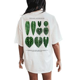 Anthurium Plants Foliage Veitchii Waroqueanum Clarinervium Women's Oversized Comfort T-Shirt Back Print | Mazezy