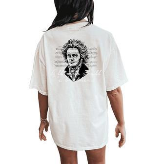 Beethoven 9Th Symphony Ode To Joy All Shall Be Brothers Women's Oversized Comfort T-Shirt Back Print | Mazezy