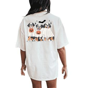Bernese Mountain Dog Halloween Dog Fall For Bernese Mama Women's Oversized Comfort T-Shirt Back Print - Seseable