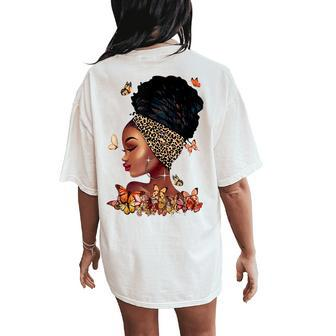 Black Girl Magic Afro Melanin Queen African American Women's Oversized Comfort T-Shirt Back Print - Seseable