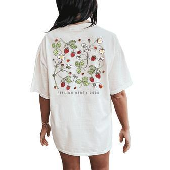 Boho Strawberry Feeling Berry Good Festival Fruit Lover Women's Oversized Comfort T-Shirt Back Print - Monsterry UK