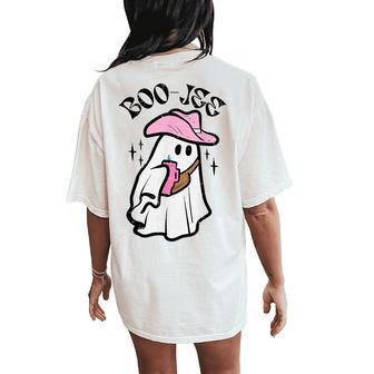 Boo Jee Spooky Season Halloween Costume Ghost Women's Oversized Comfort T-Shirt Back Print - Seseable