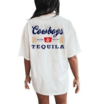 Cowboys And Tequila Outfit For Women Rodeo Western Country Women's Oversized Comfort T-Shirt Back Print - Monsterry