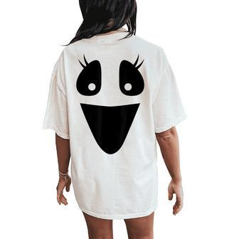 Cute Ghost Female Face For Girls Lazy Diy Halloween Costume Women's Oversized Comfort T-Shirt Back Print - Seseable