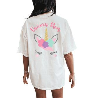 Cute Unicorn Mom Unicorn Women's Oversized Comfort T-Shirt Back Print | Mazezy AU