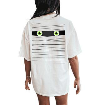 Easy Halloween Costume T Mummy Wrap Face Women's Oversized Comfort T-Shirt Back Print - Monsterry AU
