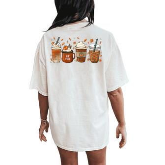 Fall Speech Language Pathologist Coffee Pumpkin Halloween Women's Oversized Comfort T-Shirt Back Print - Seseable