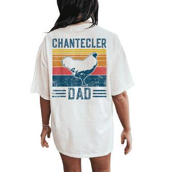 Farming Breed Vintage Chantecler Chicken Dad Women's Oversized Comfort T-Shirt Back Print | Mazezy