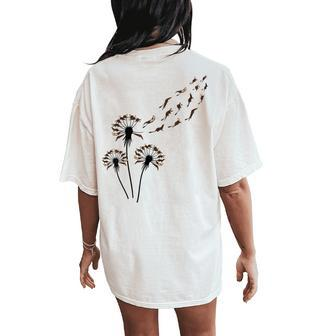 Flower Dandelion Otters For Otter Lover Otter Women's Oversized Comfort T-Shirt Back Print - Seseable