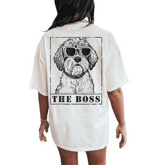 The Boxerdoodle Boss Mom Dad Dog Lover Women's Oversized Comfort T-Shirt Back Print | Mazezy DE