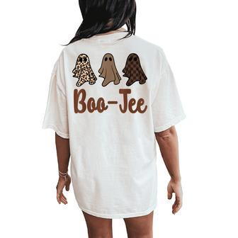Fall Halloween Ghost Boujee Boo-Jee Spooky Season Cute Women's Oversized Comfort T-Shirt Back Print - Seseable