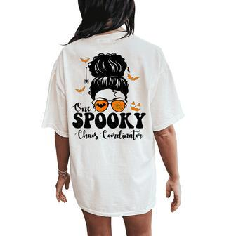 Spooky Chaos Coordinator Messy Bun Halloween Women's Oversized Comfort T-Shirt Back Print - Seseable