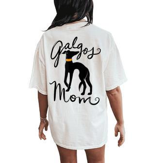 Galgos Mom Black Galgo Women's Oversized Comfort T-Shirt Back Print | Mazezy