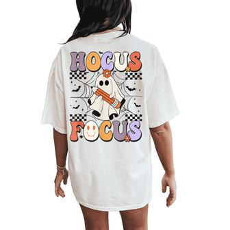 Groovy Hocus Focus Teacher Halloween Costume Women's Oversized Comfort T-Shirt Back Print - Seseable