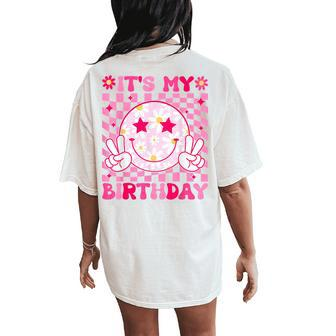 Groovy It's My Birthday Ns Girls Kid Bday Flower Women's Oversized Comfort T-Shirt Back Print - Monsterry CA