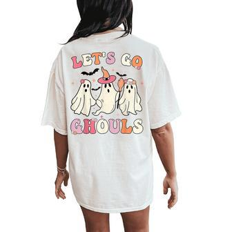 Groovy Let's Go Ghouls Cute Ghost Halloween Costume Women's Oversized Comfort T-Shirt Back Print - Monsterry UK