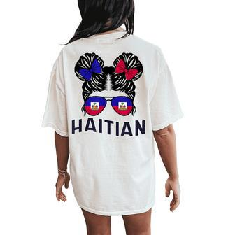 Haitian Heritage Month Haiti Haitian Girl Pride Flag Women's Oversized Comfort T-Shirt Back Print | Mazezy