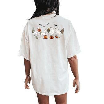 Halloween Chicken Ghost Chicken 2023 Happy Halloween Women's Oversized Comfort T-Shirt Back Print - Monsterry AU