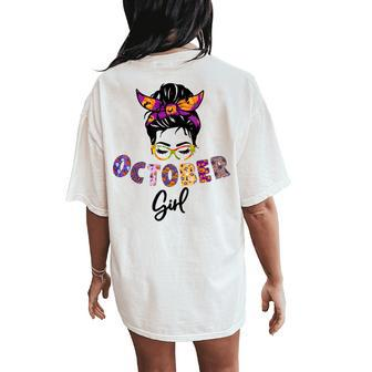 Halloween Messy Bun October Girl Birthday Women's Oversized Comfort T-Shirt Back Print - Monsterry UK