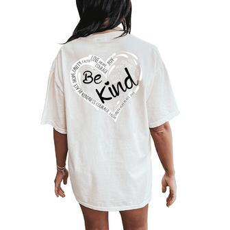Heart Be Kind Anti Bullying Unity Day Orange Words Women's Oversized Comfort T-Shirt Back Print | Mazezy DE