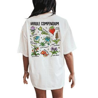 Hyrule Compendium Hyrule Floral Plants Women's Oversized Comfort T-Shirt Back Print - Seseable