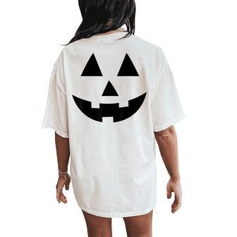 Jack O Lantern Pumpkin Face Halloween Costume Boys Girls Women's Oversized Comfort T-Shirt Back Print | Mazezy