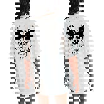 Jack O Latern Halloween Skull Horror Scary Skulls Halloween Skull Women's Oversized Comfort T-Shirt Back Print | Mazezy