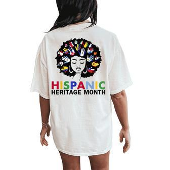 National Hispanic Heritage Month Messy Bun For Man Women's Oversized Comfort T-Shirt Back Print - Seseable