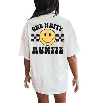One Happy Dude 1St Birthday One Cool Auntie Family Matching Women's Oversized Comfort T-Shirt Back Print - Seseable