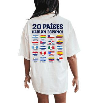 Hispanic Heritage Month Teacher Latin Heritage Flags School Women's Oversized Comfort T-Shirt Back Print | Mazezy
