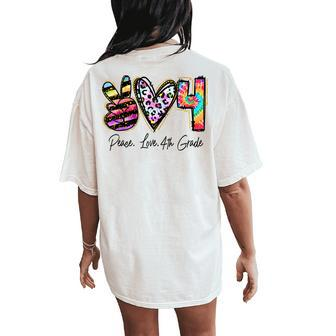 Peace Love Fourth Grade Teacher Girl Team 4Th Grade Tie Dye Women's Oversized Comfort T-Shirt Back Print - Monsterry CA
