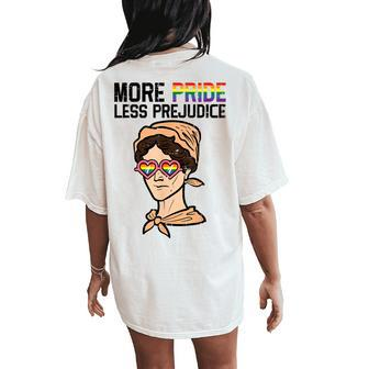 More Pride Less Prejudice Lgbt Gay Lesbian Women's Oversized Comfort T-Shirt Back Print - Thegiftio UK