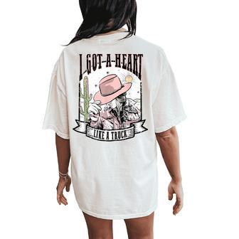 Retro Desert Cowgirl I Got A Heart Like A Truck Western Women's Oversized Comfort T-Shirt Back Print - Monsterry AU
