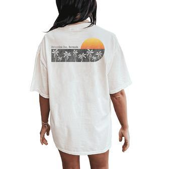 Retro Horseshoe Bay Bermuda Beach Sunset Women's Oversized Comfort T-Shirt Back Print | Mazezy