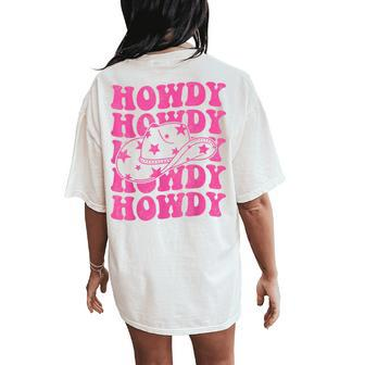 Rodeo White Howdy Western Retro Cowboy Hat Southern Cowgirl Women's Oversized Comfort T-Shirt Back Print - Monsterry UK