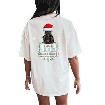 Scottish Terrier In Your Pocket Ugly Christmas Sweater Women's Oversized Comfort T-Shirt Back Print - Seseable