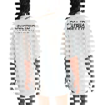 Social Media Made Me Do It Saying Meme Quote Women's Oversized Comfort T-Shirt Back Print | Mazezy