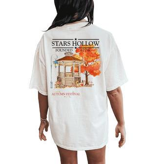 Star Fall Hollow Autumn Festival Women's Oversized Comfort T-Shirt Back Print - Seseable