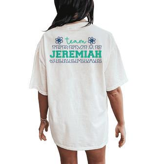 Summer Floral Team Jeremiah Women's Oversized Comfort T-Shirt Back Print - Seseable