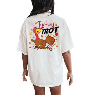 Turkey Trot Costume Turkey Running Fall Thanksgiving Women's Oversized Comfort T-Shirt Back Print - Monsterry DE