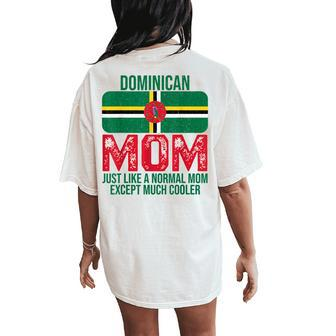 Vintage Dominican Mom Dominica Flag For Mother's Day Women's Oversized Comfort T-Shirt Back Print | Mazezy