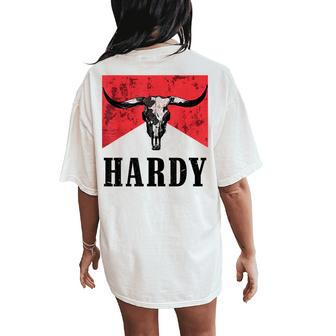 Vintage Hardy Personalized Western Style Women Oversized Back Print Comfort T-shirt | Mazezy