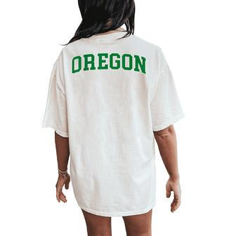 Vintage Oregon Oregon Classic Retro Green Women's Oversized Comfort T-Shirt Back Print - Thegiftio UK