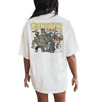 Vintage Retro Halloween Monster Mash Boo Ghost Witch Fall Women's Oversized Comfort T-Shirt Back Print - Monsterry AU