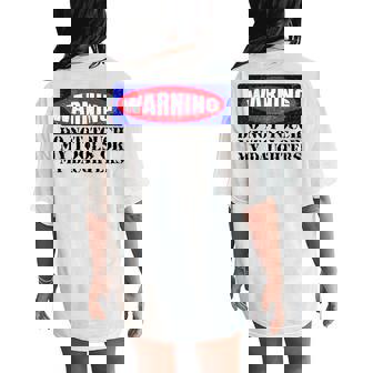 Warning Do Not Touch My Tools Or My Daughters Dad Mom Women's Oversized Comfort T-Shirt Back Print | Mazezy